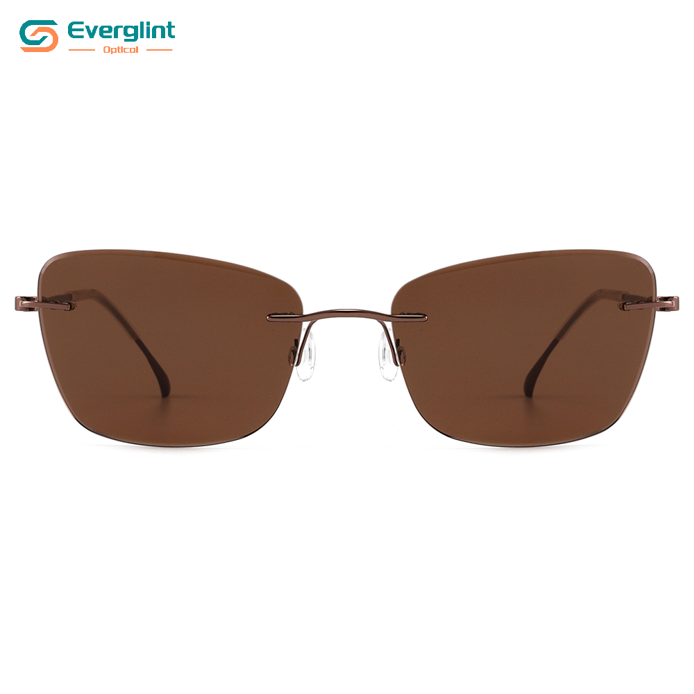 Polished Modern Rimless Metal Sunglasses EGS15101