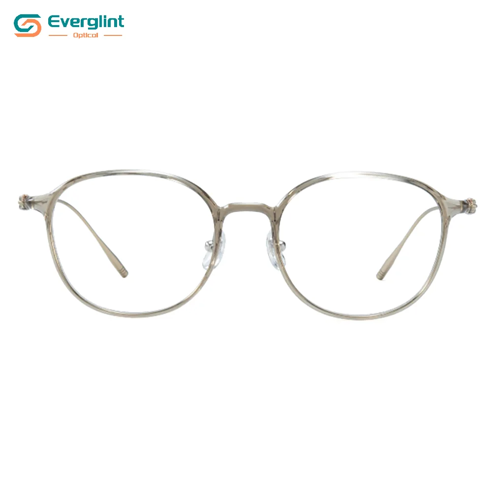 Trendy Retro Round Titanium Temple Optical EGM15140