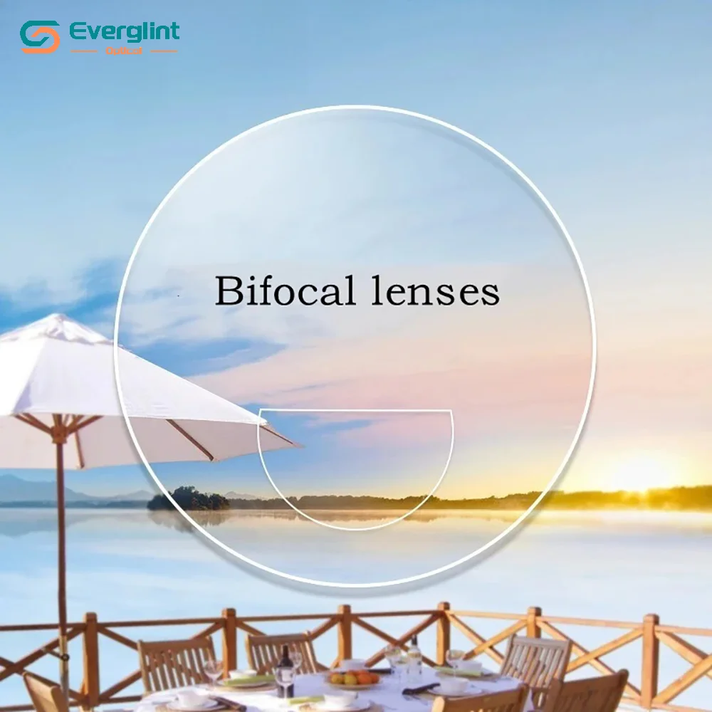Bifocal Lenses Look F and Near No Blind Zone Bifocal Optical Prescription Lenses HMC EMI Photochromi